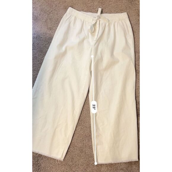 Women’s White Capri Pant Small - Raw Hem Boho - Picture 5 of 9